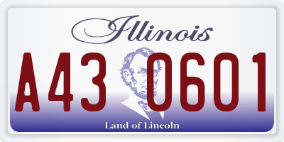 IL license plate A430601