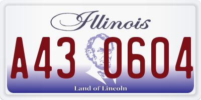 IL license plate A430604