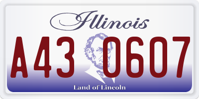 IL license plate A430607