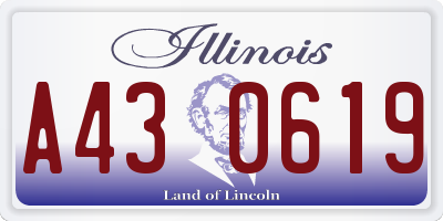 IL license plate A430619