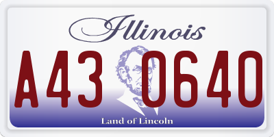 IL license plate A430640