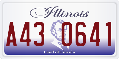 IL license plate A430641