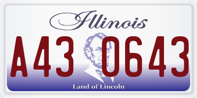 IL license plate A430643