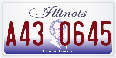 IL license plate A430645