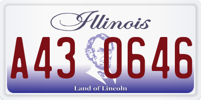 IL license plate A430646
