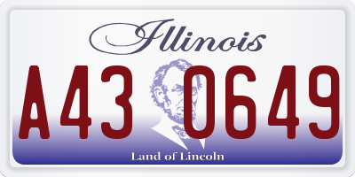 IL license plate A430649