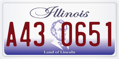 IL license plate A430651