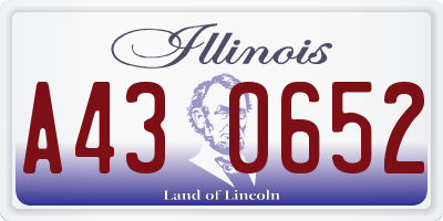 IL license plate A430652