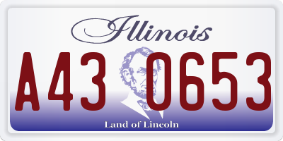 IL license plate A430653