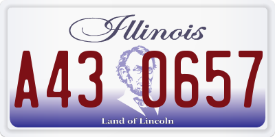 IL license plate A430657