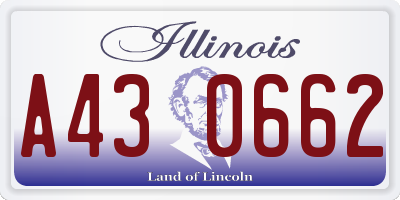 IL license plate A430662