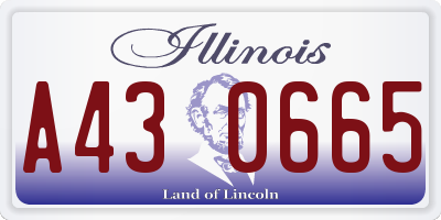 IL license plate A430665