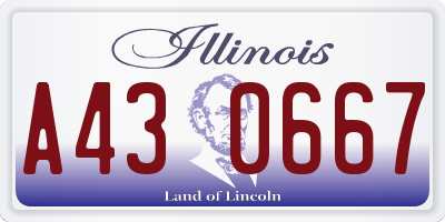 IL license plate A430667