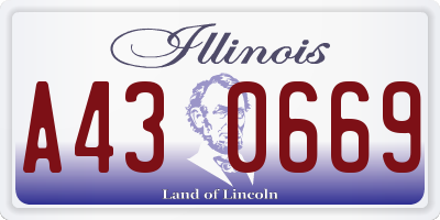 IL license plate A430669