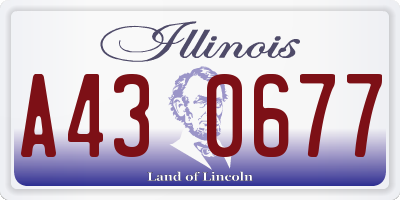 IL license plate A430677