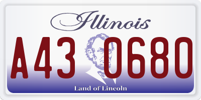 IL license plate A430680