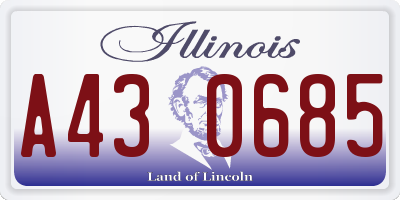 IL license plate A430685