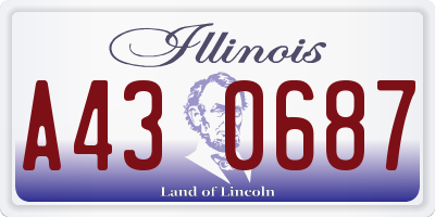 IL license plate A430687