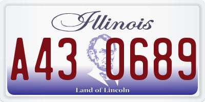 IL license plate A430689