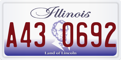 IL license plate A430692