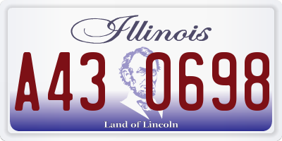 IL license plate A430698