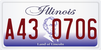 IL license plate A430706