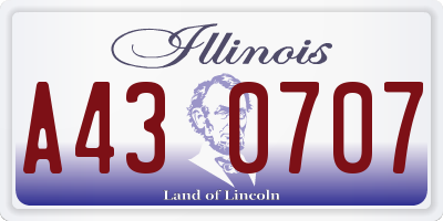 IL license plate A430707