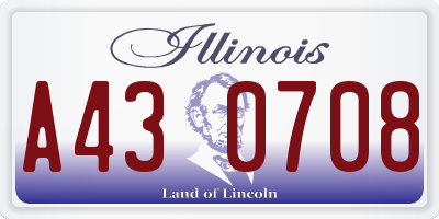 IL license plate A430708