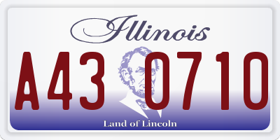 IL license plate A430710