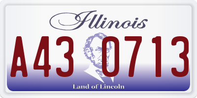 IL license plate A430713