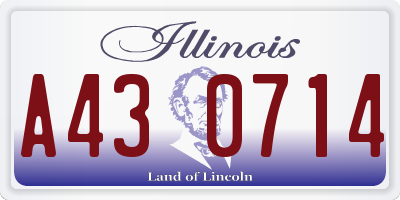 IL license plate A430714