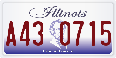 IL license plate A430715
