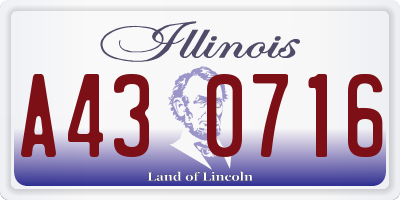IL license plate A430716