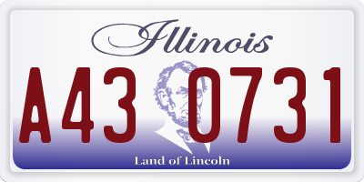 IL license plate A430731