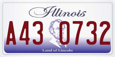 IL license plate A430732