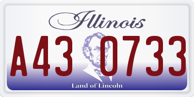 IL license plate A430733
