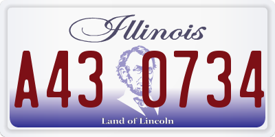 IL license plate A430734