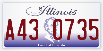 IL license plate A430735