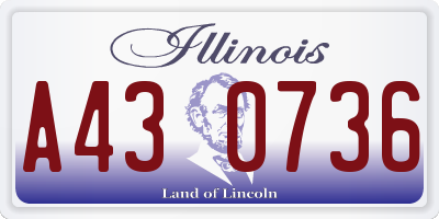 IL license plate A430736