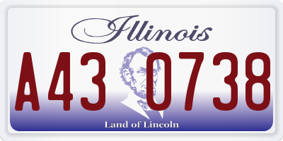 IL license plate A430738