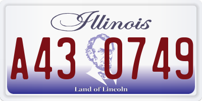 IL license plate A430749