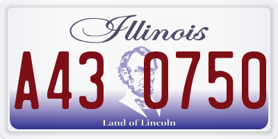 IL license plate A430750