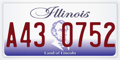 IL license plate A430752