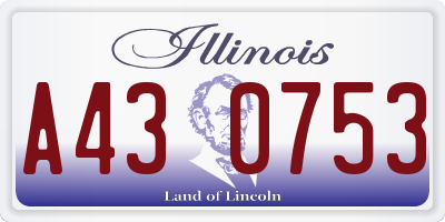 IL license plate A430753