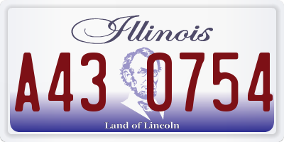 IL license plate A430754