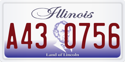 IL license plate A430756