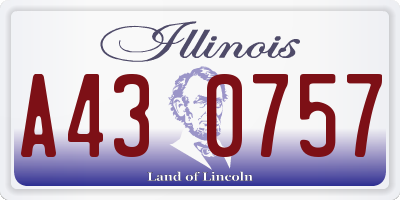 IL license plate A430757