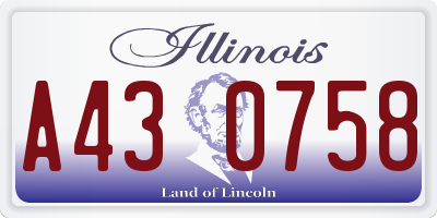 IL license plate A430758