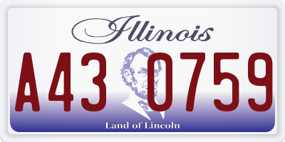 IL license plate A430759