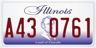 IL license plate A430761